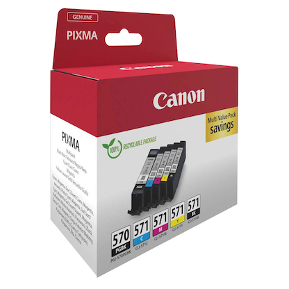 Artikelbild 2 für Canon PGI-570 PGBK + CLI-571 BK/C/M/Y 2x schwarz, cyan, magenta, gelb Druckerpatronen, 5er-Set, Artikelnummer 207452