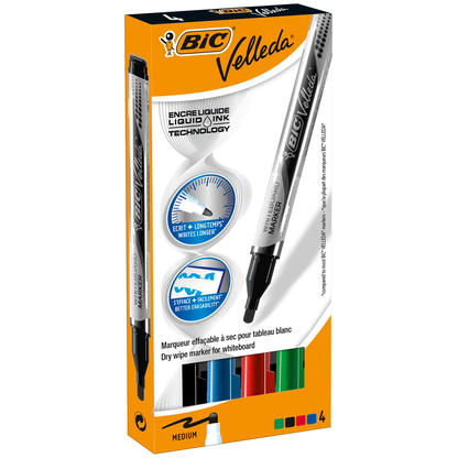 Artikelbild 2 für BIC Velleda Whiteboard-Marker-Set farbsortiert 2,2 mm, 4 St., Artikelnummer 147676