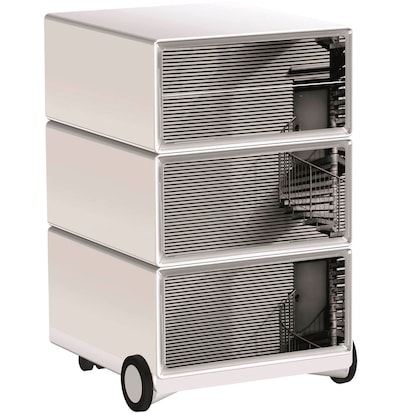 Artikelbild für PAPERFLOW easyBox Black & White Rollcontainer weiß, schwarz 4 Auszüge 39,0 x 43,6 x 64,2 cm, Artikelnummer 215051