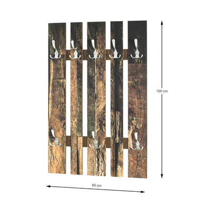 Artikelbild 3 für HAKU Möbel Wandgarderobe 19889 Motiv Holz 8 Haken 65,0 x 100,0 cm, Artikelnummer 551661