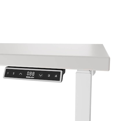 Artikelbild 3 für BISLEY E-WonderTech elektrisch höhenverstellbarer Schreibtisch lichtgrau rechteckig, T-Fuß-Gestell weiß 140,0 x 80,0 cm, Artikelnummer 413787