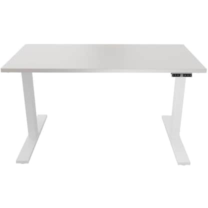 Artikelbild für BISLEY E-WonderTech elektrisch höhenverstellbarer Schreibtisch lichtgrau rechteckig, T-Fuß-Gestell weiß 140,0 x 80,0 cm, Artikelnummer 413787