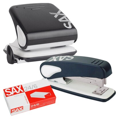Artikelbild für AKTION: sax design Locher und Heftgeräte Set Century Line schwarz, Artikelnummer 390075