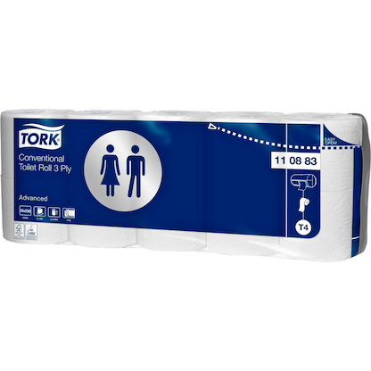 Artikelbild 11 für TORK Toilettenpapier T4 Advanced 3-lagig Recyclingpapier, 70 Rollen, Artikelnummer 604811