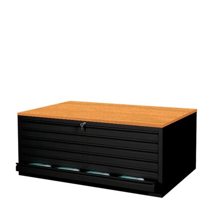 Artikelbild 2 für LÜLLMANN Planschrank buche, tiefschwarz 6 Schubladen 113,5 x 83,5 x 60,5 cm, Artikelnummer 831507