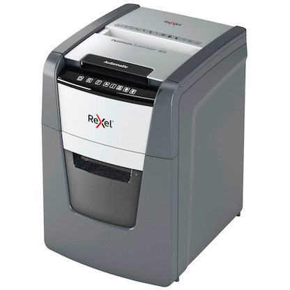 Artikelbild 2 für AKTION: Rexel Optimum AutoFeed+ 90X Aktenvernichter mit Partikelschnitt P-4, 4 x 28 mm, bis 90 Blatt, schwarz mit 25 Euro CashBack, Artikelnummer 429874