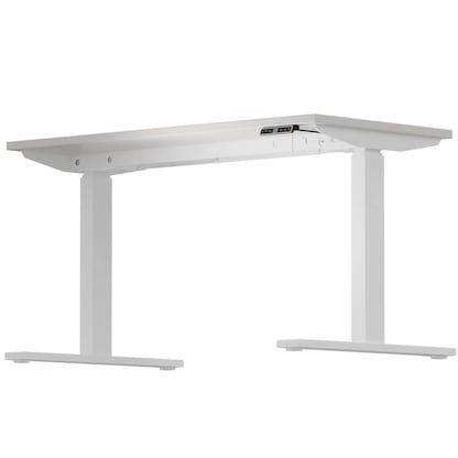 Artikelbild 5 für BISLEY E-WonderTech elektrisch höhenverstellbarer Schreibtisch lichtgrau rechteckig, T-Fuß-Gestell weiß 140,0 x 80,0 cm, Artikelnummer 413787