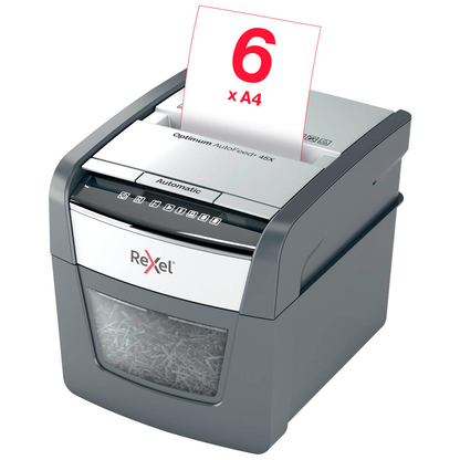 Artikelbild 8 für AKTION: Rexel Optimum AutoFeed+ 45X Aktenvernichter mit Partikelschnitt P-4, 4 x 28 mm, bis 45 Blatt, schwarz mit 15 Euro CashBack, Artikelnummer 267342
