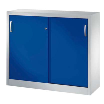 Artikelbild 4 für CP Schiebetürenschrank C 2000 Acurado, 2046-00 S10100 lichtgrau, enzianblau 2 Fachböden 120,0 x 40,0 x 97,5 cm, Artikelnummer 414805