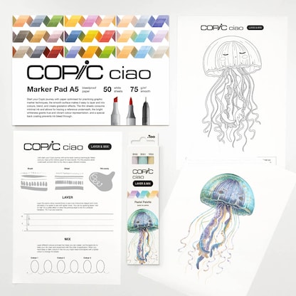 Artikelbild 2 für COPIC® Ciao 2D Pastel Palette Starter Layoutmarker-Set farbsortiert 1,0 + 6,0 mm, 1 Set, Artikelnummer 606659