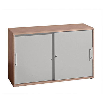 Artikelbild für HAMMERBACHER Schiebetürenschrank, V1752S/N/S/RE nussbaum, silber 1 Fachboden 120,0 x 40,0 x 74,8 cm, Artikelnummer 978031