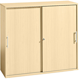 Artikelbild 1 für HAMMERBACHER Schiebetürenschrank, V1753S/3/3/RE ahorn 2 Fachböden 120,0 x 40,0 x 110,0 cm, Artikelnummer 978106