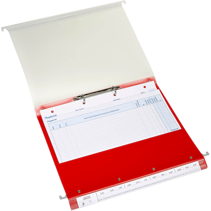 Artikelbild für BOI Patienten-Dokumentations-Hängemappe 2-Ringe Click 2 Stationär rot Boden: 2,5 cm, Artikelnummer 666807