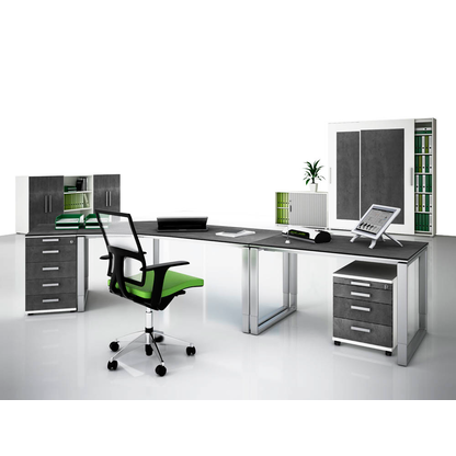 Artikelbild 8 für röhr Aktenschrank Imperia, 194-A68R-9010-65-F1 weiß/quarzit 5 Fachböden 40,0 x 41,9 x 218,5 cm, Artikelnummer 186213