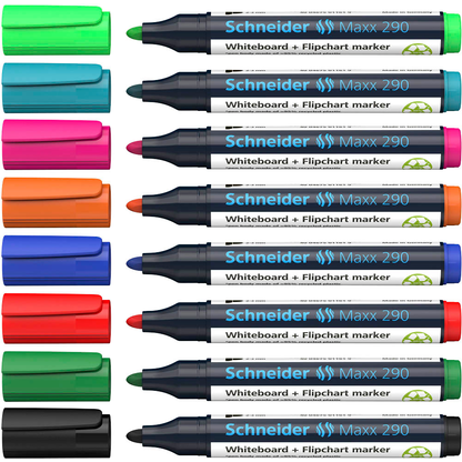 Artikelbild für Schneider Maxx 290 Whiteboard- und Flipchart-Marker farbsortiert 2,0 - 3,0 mm, 8 St., Artikelnummer 347704