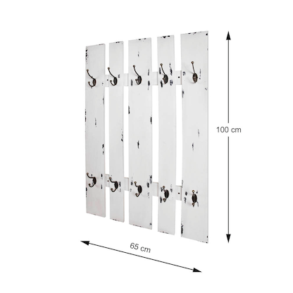 Artikelbild 3 für HAKU Möbel Wandgarderobe 32350 weiß Holz 10 Haken 65,0 x 100,0 cm, Artikelnummer 552402