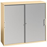 Artikelbild 1 für HAMMERBACHER Schiebetürenschrank, V1753S/3/S/RE ahorn, silber 2 Fachböden 120,0 x 40,0 x 110,0 cm, Artikelnummer 978114