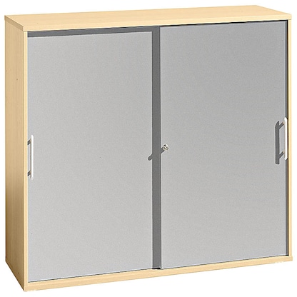 Artikelbild für HAMMERBACHER Schiebetürenschrank, V1753S/3/S/RE ahorn, silber 2 Fachböden 120,0 x 40,0 x 110,0 cm, Artikelnummer 978114