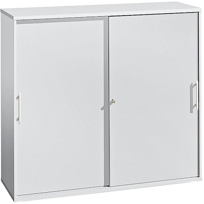 Artikelbild für HAMMERBACHER Schiebetürenschrank, V1753S/5/5/RE lichtgrau 2 Fachböden 120,0 x 40,0 x 110,0 cm, Artikelnummer 978064