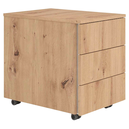 Artikelbild für BaseLite Rollcontainer asteiche 3 Auszüge 39,5 x 54,8 x 51,0 cm, Artikelnummer 270326