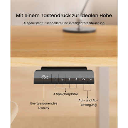 Artikelbild 6 für FlexiSpot E1 Pro elektrisch höhenverstellbares Schreibtischgestell schwarz ohne Tischplatte, T-Fuß-Gestell schwarz 111,6 - 148,6 x 68,0 cm, Artikelnummer 656676