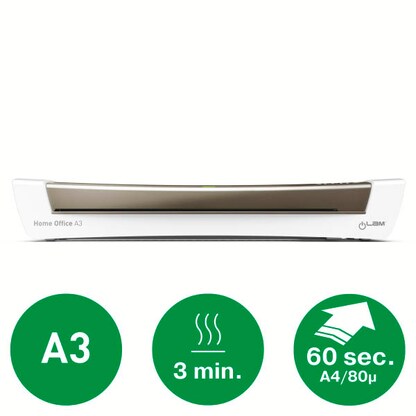 Artikelbild 6 für AKTION: LEITZ iLAM Home Office A3 Laminiergerät-Set bis DIN A3 + GRATIS 100 Laminierfolien, 80 micron, A4, Artikelnummer 681359