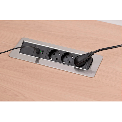 Artikelbild 3 für brennenstuhl Indesk Power 3-fach Tischsteckdose 2,0 m silber mit USB-Buchse, Artikelnummer 853186