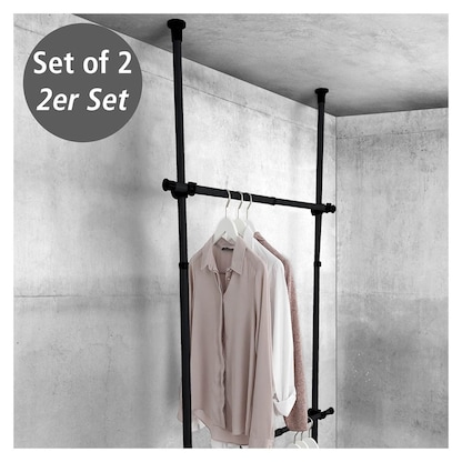 Artikelbild 7 für WENKO Herkules Kleiderstange für Garderobensystem schwarz 75,0 - 120,0 x 3,0 x 3,0 cm, Artikelnummer 817401