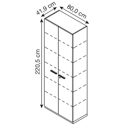Artikelbild 2 für röhr Aktenschrank quantum, 180/D64/6120-85-R1 grau, eiche 5 Fachböden 80,0 x 41,9 x 220,5 cm, Artikelnummer 722233