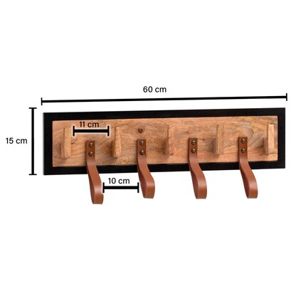 Artikelbild 2 für WOHNLING Wandgarderobe WL6.786 braun Holz 5 Haken 60,0 x 15,0 cm, Artikelnummer 314528