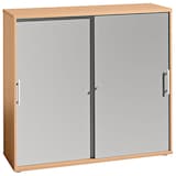 Artikelbild 1 für HAMMERBACHER Schiebetürenschrank, V1753S/6/S/RE buche, silber 2 Fachböden 120,0 x 40,0 x 110,0 cm, Artikelnummer 978155