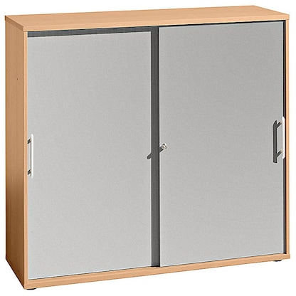 Artikelbild 2 für HAMMERBACHER Schiebetürenschrank, V1753S/6/S/RE buche, silber 2 Fachböden 120,0 x 40,0 x 110,0 cm, Artikelnummer 978155