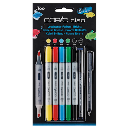Artikelbild für COPIC® Ciao 5+1 Layoutmarker-Set farbsortiert 1,0 + 6,0 mm, 6 St., Artikelnummer 717227