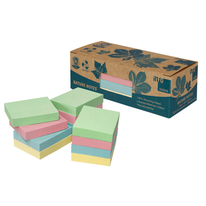 Artikelbild 12 für inFO Recycling Haftnotizen 5653-88BOX farbsortiert, 12 Blöcke, Artikelnummer 883350