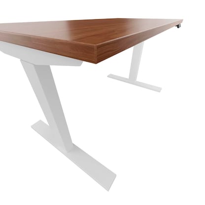 Artikelbild 4 für BISLEY E-WonderTech elektrisch höhenverstellbarer Schreibtisch lincoln walnuss rechteckig, T-Fuß-Gestell weiß 160,0 x 60,0 cm, Artikelnummer 413686