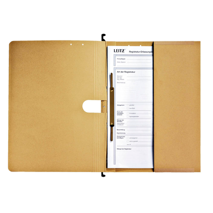 Artikelbild 2 für 25 LEITZ Hängehefter ALPHA 1912 Karton naturbraun 1 x kaufmännische Heftung, Artikelnummer 664722