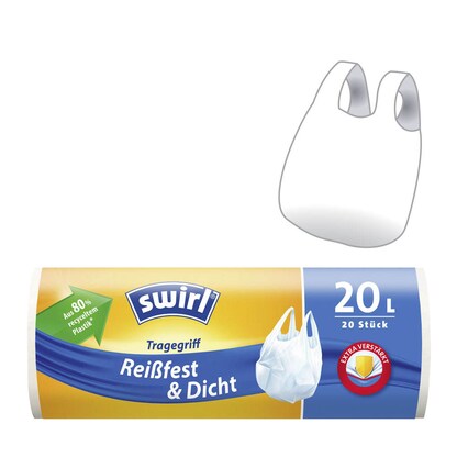 Artikelbild 5 für swirl® Müllbeutel Reißfest & Dicht 2282 20,0 l weiß, 20 St., Artikelnummer 665673