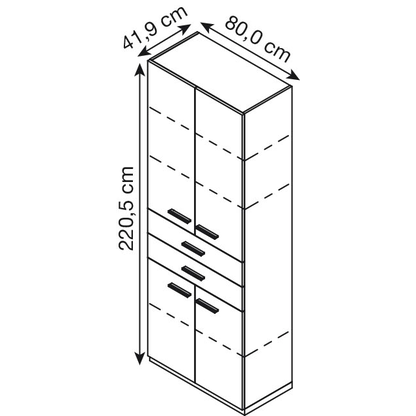 Artikelbild 2 für röhr Aktenschrank quantum, 180/D66/6120-85-R1 grau, eiche 3 Fachböden 80,0 x 41,9 x 220,5 cm, Artikelnummer 722252