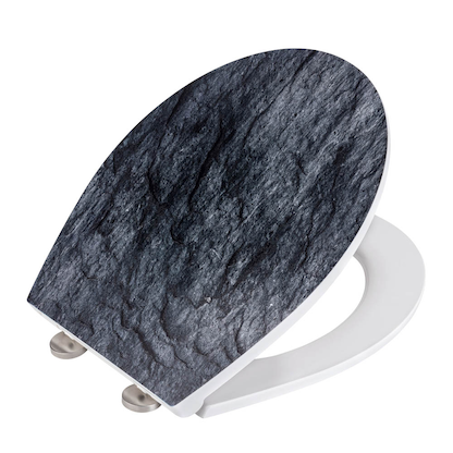 Artikelbild 7 für WENKO WC-Sitz mit Absenkautomatik Slate Rock schwarz, Artikelnummer 814034