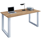 Artikelbild 1 für VCM my office Lona Schreibtisch honig-eiche rechteckig, U-Fuß-Gestell silber 160,0 x 80,0 cm, Artikelnummer 270247
