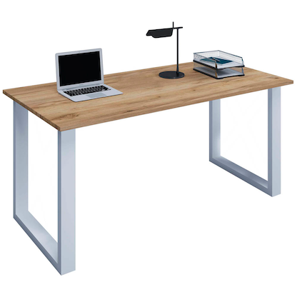Artikelbild für VCM my office Lona Schreibtisch honig-eiche rechteckig, U-Fuß-Gestell silber 160,0 x 80,0 cm, Artikelnummer 270247