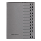 Artikelbild 1 für bene Ordnungsmappe 12 Fächer grau, Artikelnummer 401661