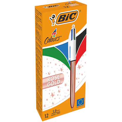 Artikelbild 3 für AKTION: BIC 4-Farben-Kugelschreiber 4 Colours Shine rosegold, Schreibfarbe: blau, schwarz, rot, grün, 1 St., Artikelnummer 899561