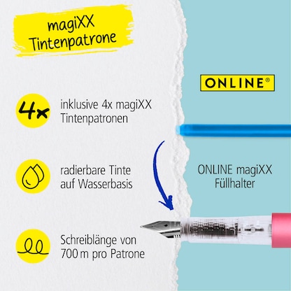 Artikelbild 7 für ONLINE® magiXX Sweet Love Patronenfüller rosa M (mittel), Artikelnummer 709202