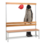 Artikelbild 1 für SZ Metall Garderobenbank mit Haken und Schuhrost 57153-1 buche Holz 150,0 cm, Artikelnummer 508853