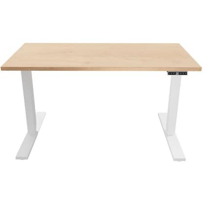 Artikelbild für BISLEY E-WonderTech elektrisch höhenverstellbarer Schreibtisch ahorn rechteckig, T-Fuß-Gestell weiß 160,0 x 60,0 cm, Artikelnummer 413759