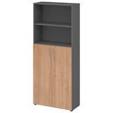 Artikelbild 1 für HAMMERBACHER Regalschrank 4770, V4770/G/N/BM grafit, nussbaum 80,0 x 34,6 x 188,0 cm, Artikelnummer 953061