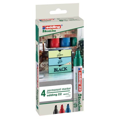 Artikelbild 20 für edding 22 EcoLine Permanentmarker farbsortiert 1,0 - 5,0 mm, 4 St., Artikelnummer 345413