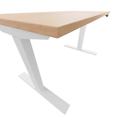 Artikelbild 4 für BISLEY E-WonderTech elektrisch höhenverstellbarer Schreibtisch ahorn rechteckig, T-Fuß-Gestell weiß 160,0 x 60,0 cm, Artikelnummer 413759