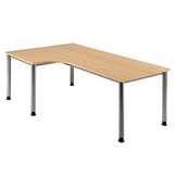 Artikelbild 1 für HAMMERBACHER Orbis höhenverstellbarer Schreibtisch buche L-Form, 5-Fuß-Gestell silber 200,0 x 80,0/120,0 cm, Artikelnummer 484949